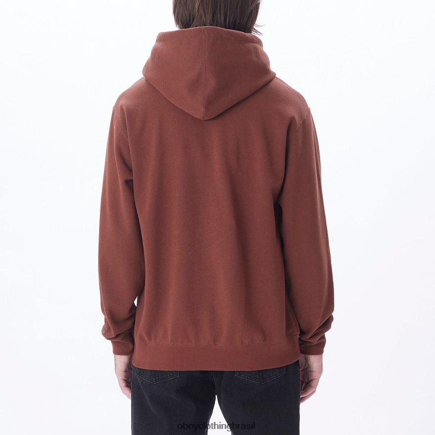 roupas br OBEY homens capuz pulôver minúsculo sépia J22J4V1014