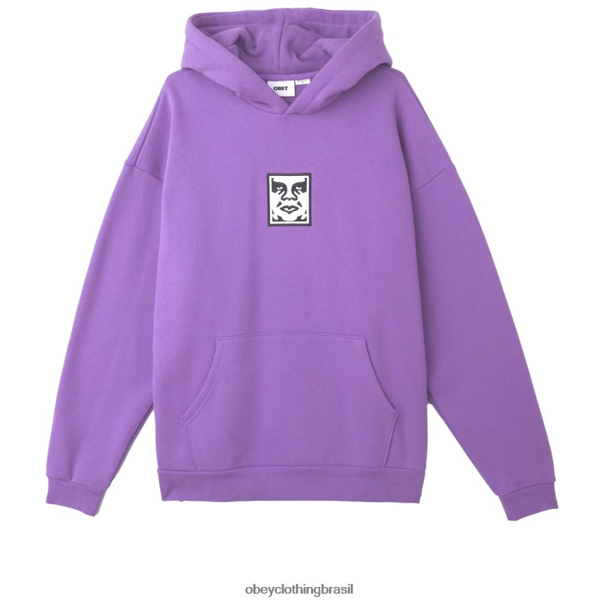 roupas br OBEY homens ícone pulôver extra pesado com capuz ii Flor da Paixão J22J4V990