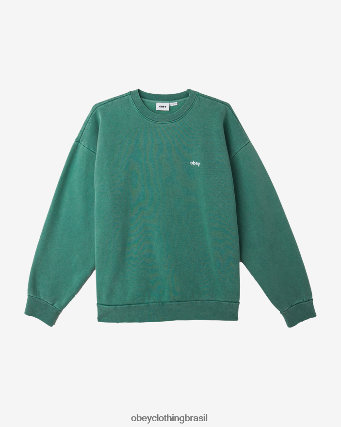 roupas br OBEY homens gola redonda com pigmento minúsculo pigmento verde aventurina J22J4V983