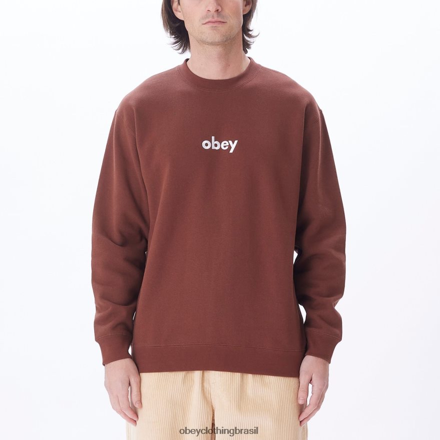 roupas br OBEY homens gola redonda minúscula sépia J22J4V1055