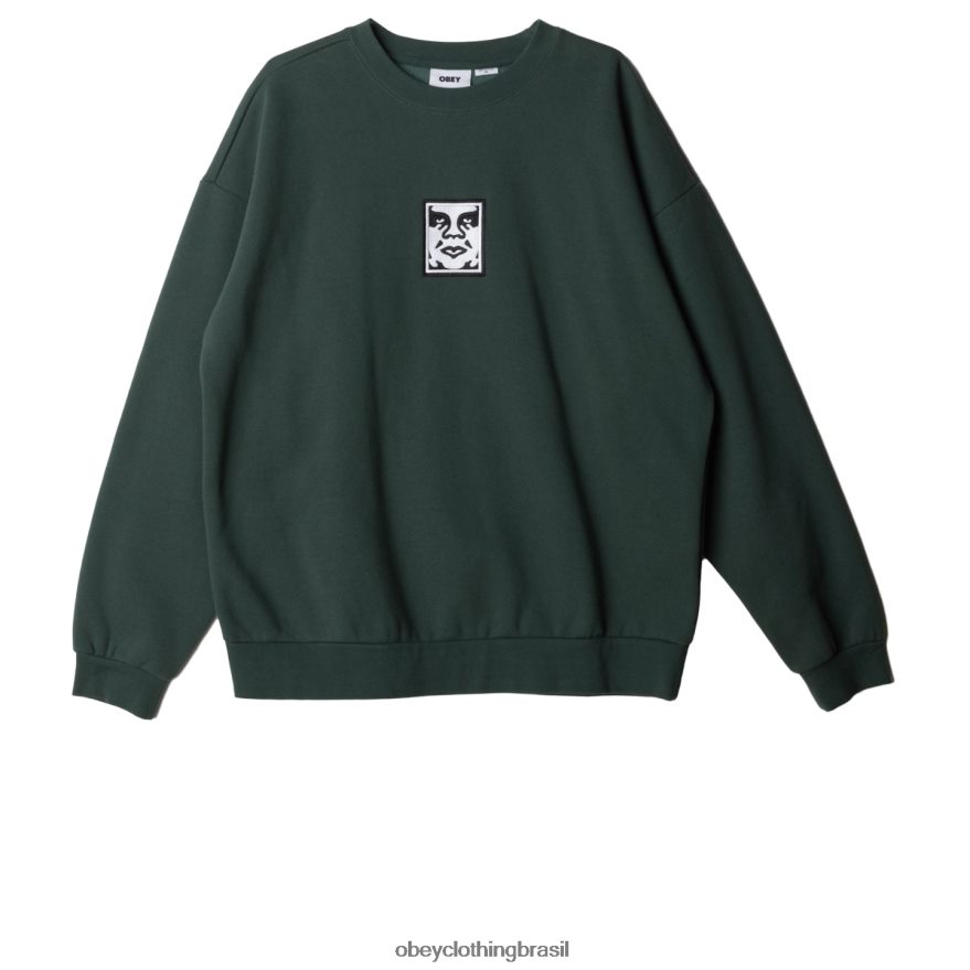 roupas br OBEY homens icon gola redonda extra pesada ii cedro escuro J22J4V998