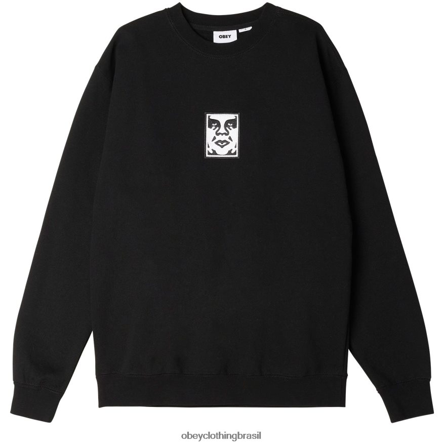 roupas br OBEY homens icon gola redonda extra pesada preto J22J4V1000