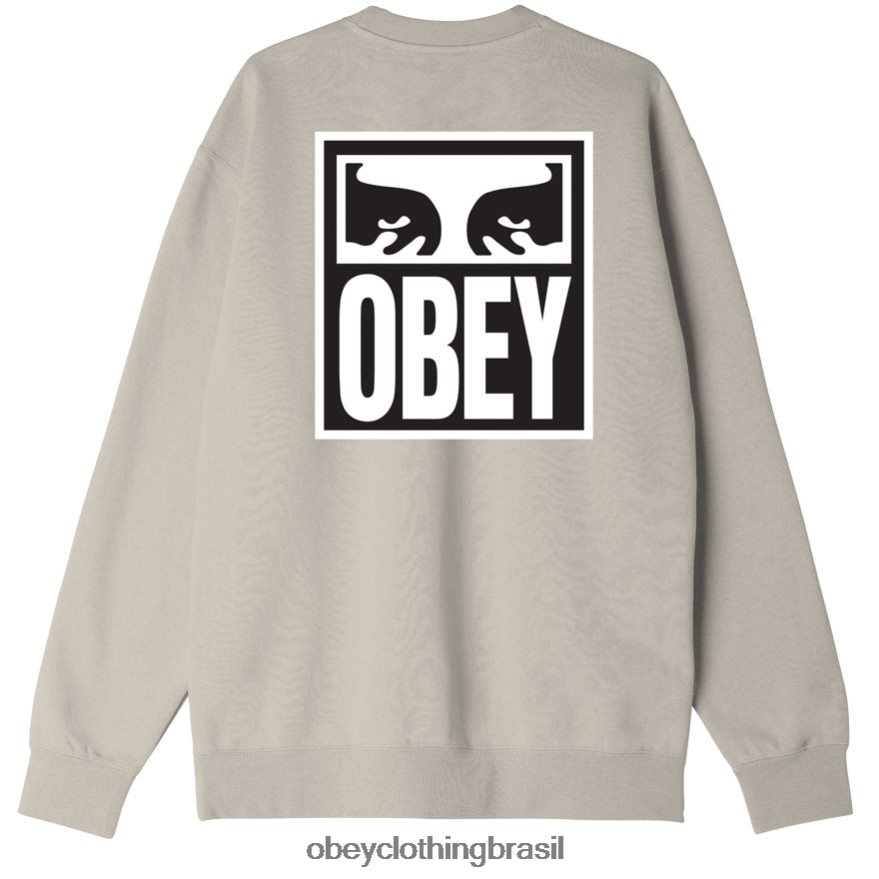 roupas br OBEY homens olhos ícone gola redonda premium cinza prateado J22J4V1044