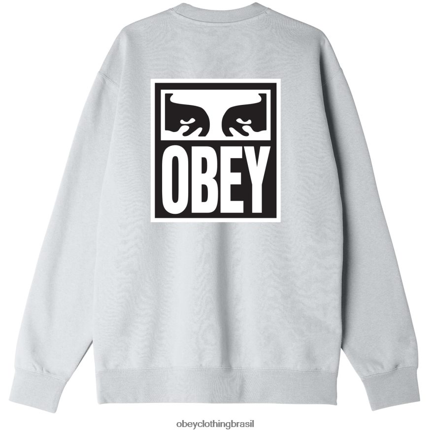 roupas br OBEY homens olhos ícone gola redonda premium urze cinza J22J4V1043