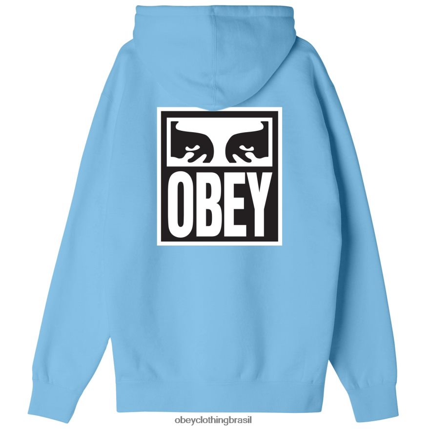 roupas br OBEY homens olhos ícone ii pulôver pesado com capuz céu azul J22J4V1009