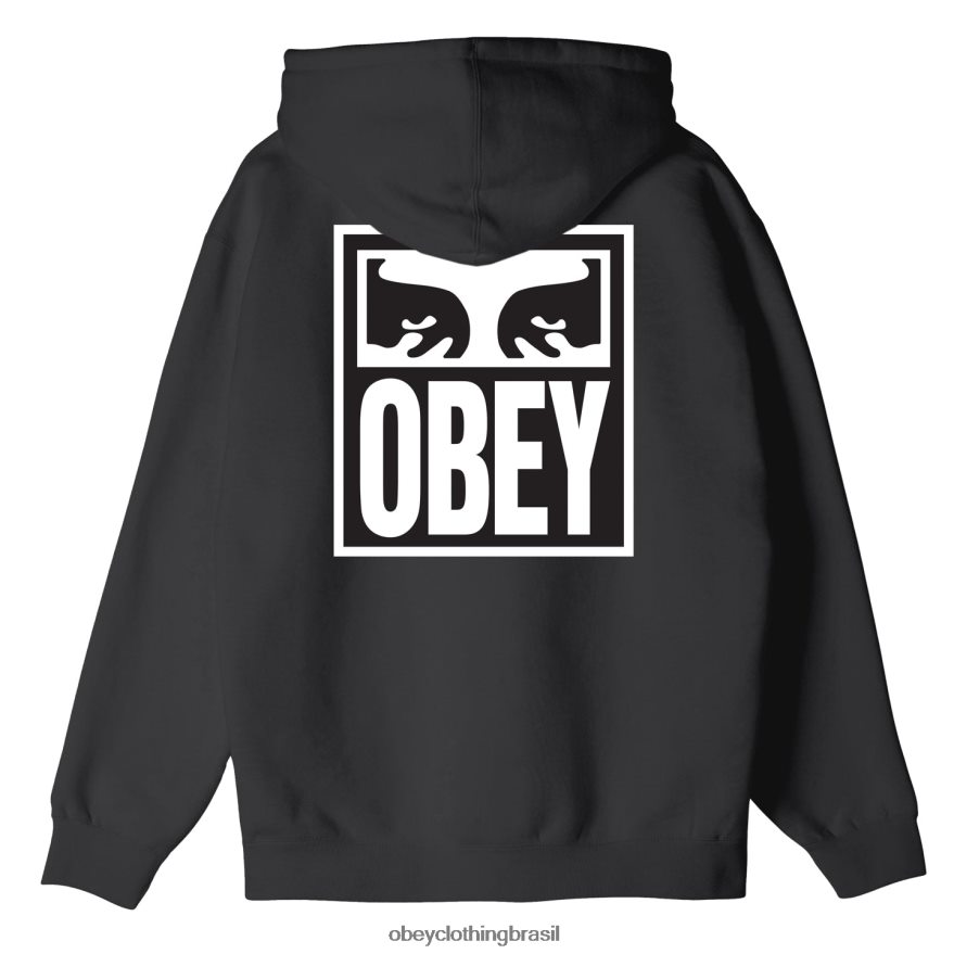 roupas br OBEY homens olhos ícone zip premium zip capuz preto J22J4V988
