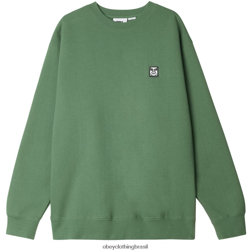 roupas br OBEY homens patch de ícone com gola redonda extra pesada folha de palmeira J22J4V1003