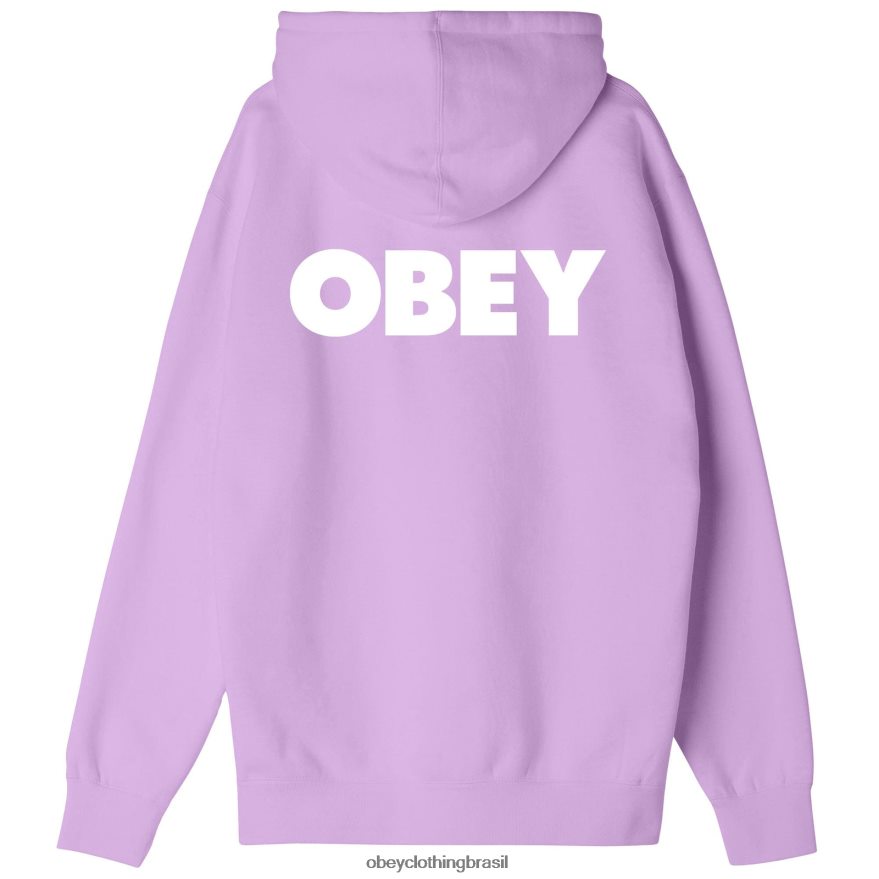 roupas br OBEY homens pulôver com capuz pesado e ousado lavanda digital J22J4V1005
