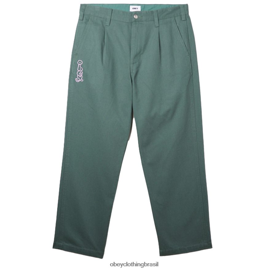 roupas br OBEY homens calça bordada imobiliária pinheiro prateado J22J4V953
