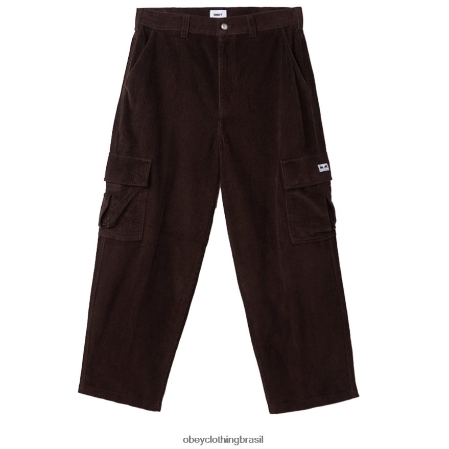 roupas br OBEY homens calça cargo de veludo cotelê bigwig java marrom J22J4V914