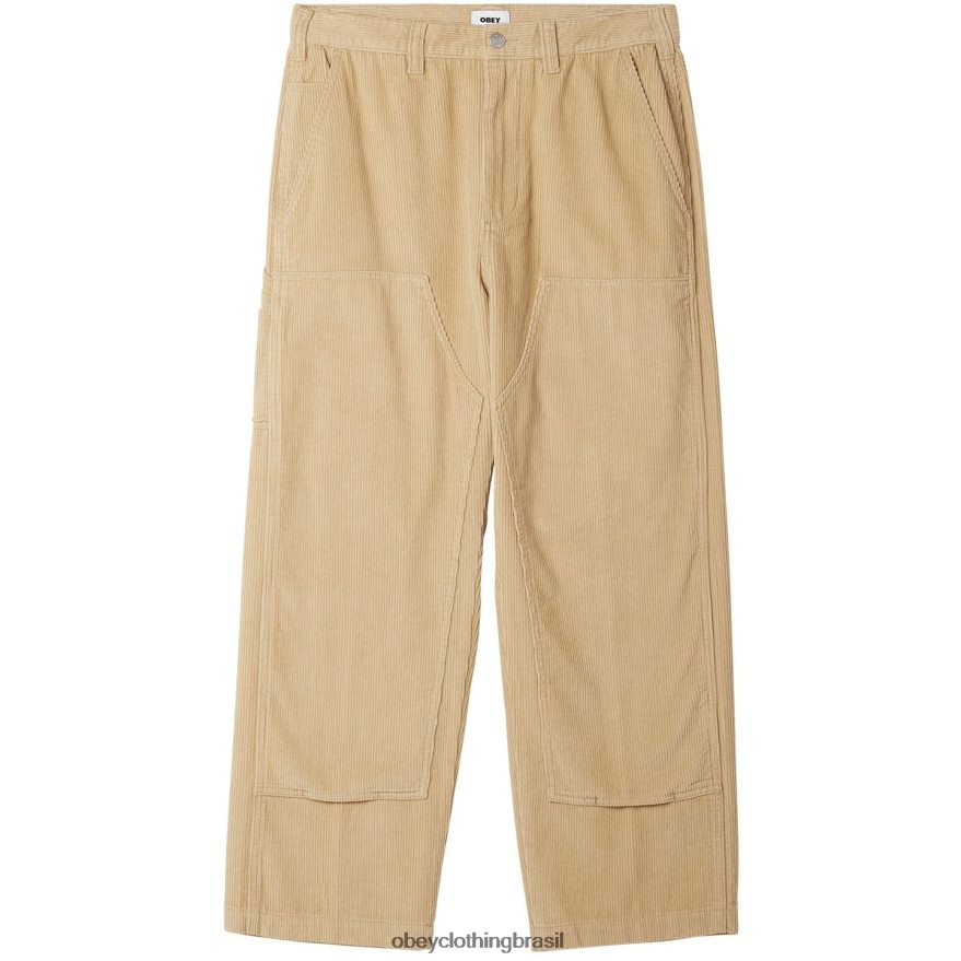roupas br OBEY homens calça com cordão grande temporizador creme irlandês J22J4V921