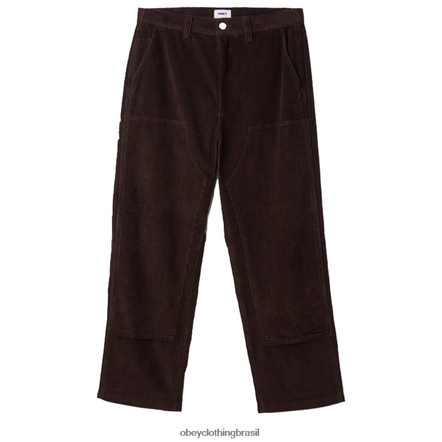 roupas br OBEY homens calça com cordão grande temporizador java marrom J22J4V922