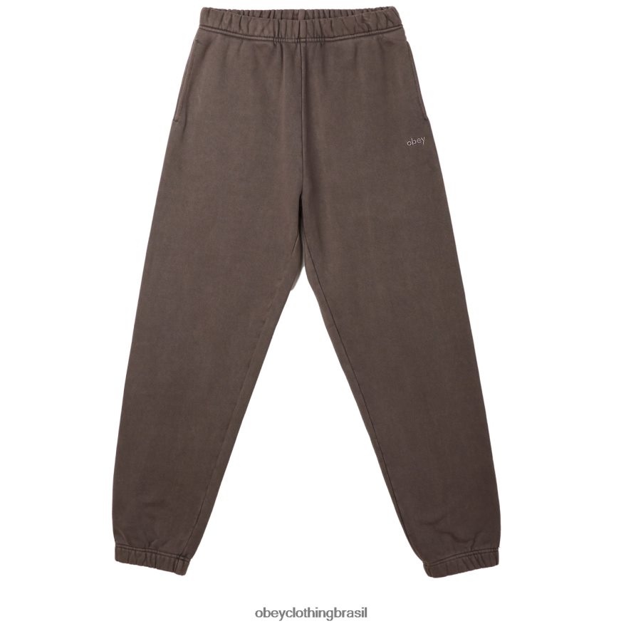 roupas br OBEY homens calça de moletom com pigmento minúsculo pigmento java marrom J22J4V931
