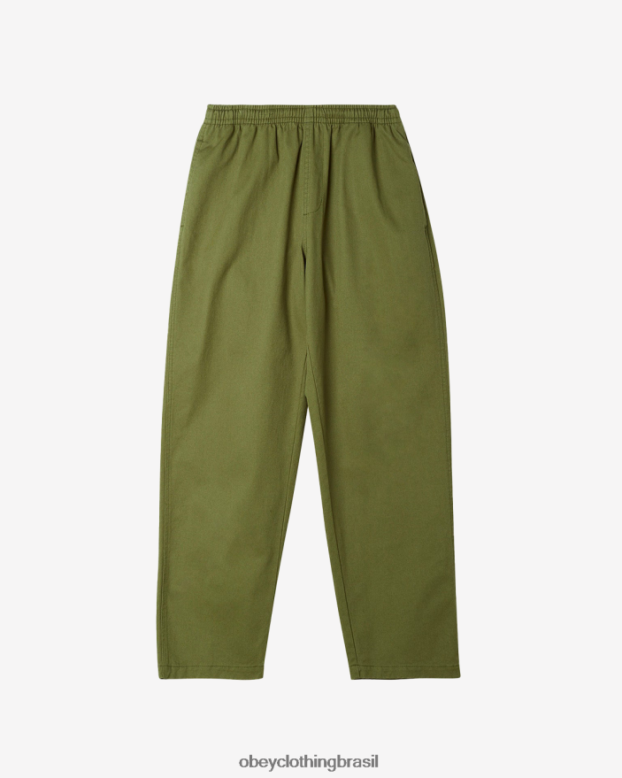 roupas br OBEY homens calça de sarja fácil campo verde J22J4V969