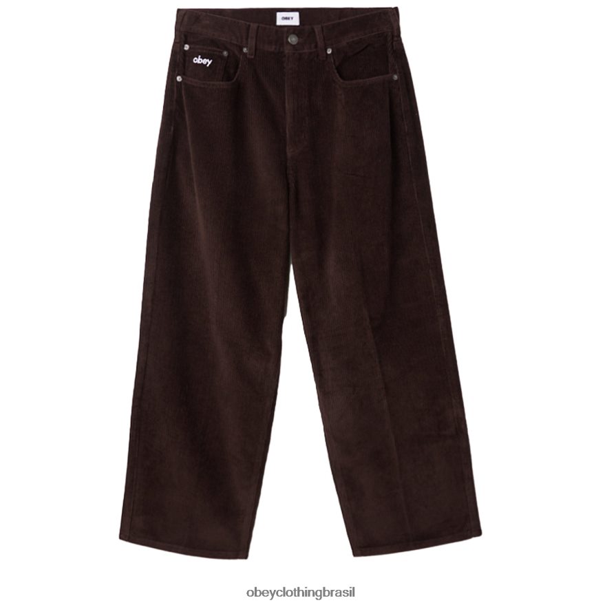 roupas br OBEY homens calça de veludo cotelê bigwig java marrom J22J4V936