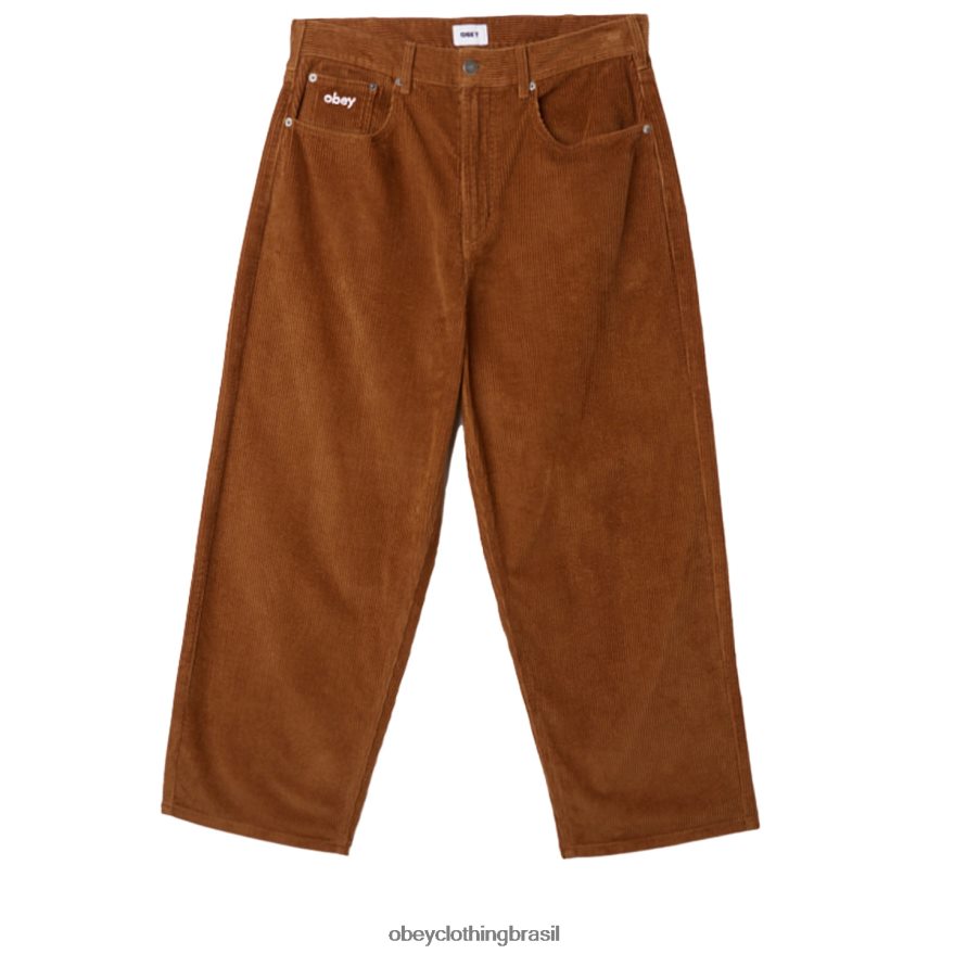 roupas br OBEY homens calça de veludo cotelê bigwig madeira catechu J22J4V935