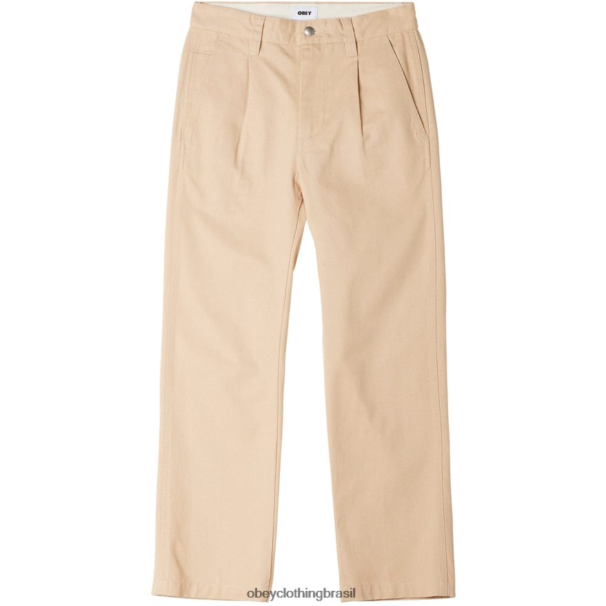 roupas br OBEY homens calça imobiliária creme irlandês J22J4V943