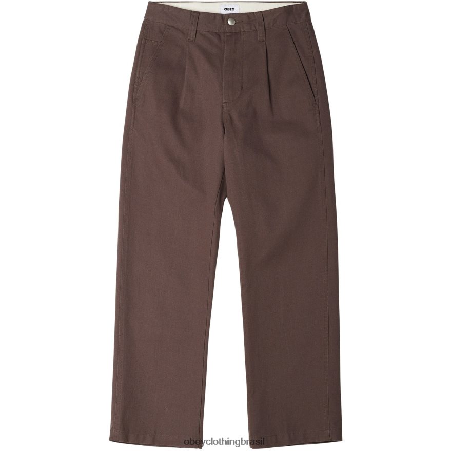 roupas br OBEY homens calça imobiliária marrom escuro J22J4V944