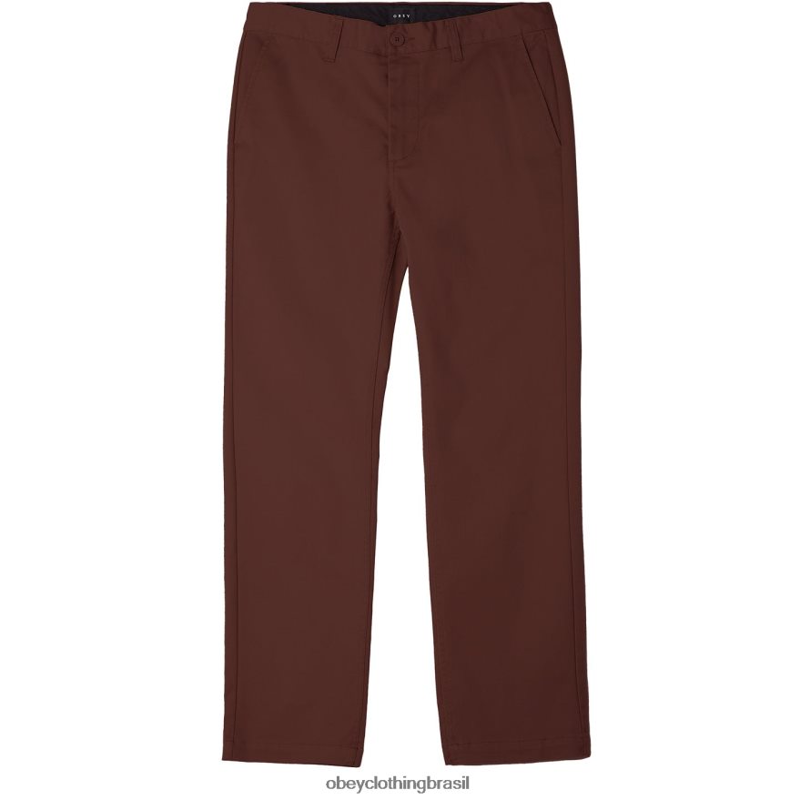 roupas br OBEY homens calça straggler inundada marrom sépia J22J4V972