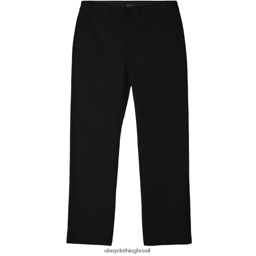 roupas br OBEY homens calça straggler inundada preto J22J4V970
