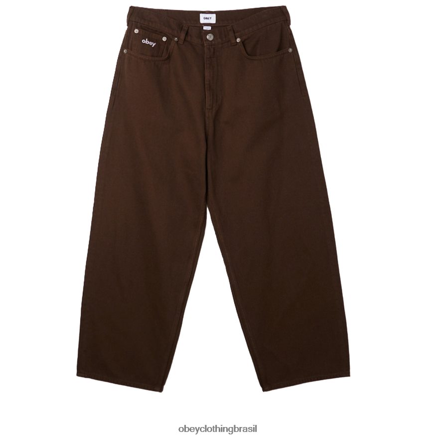 roupas br OBEY homens jeans folgado bigwig java marrom J22J4V928