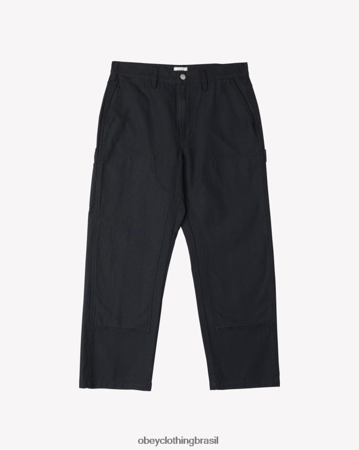 roupas br OBEY homens calça big timer sarja joelho duplo preto J22J4V15