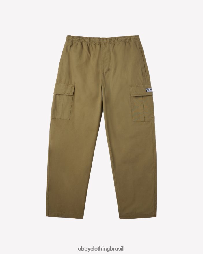 roupas br OBEY homens calça cargo ripstop fácil marrom escuro J22J4V11