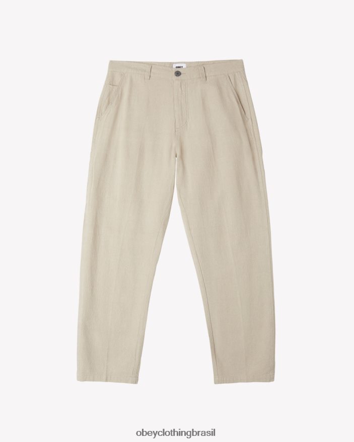 roupas br OBEY homens calça de carpinteiro de linho trabalhador aveia J22J4V51