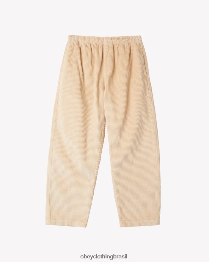roupas br OBEY homens calça de cordão fácil creme irlandês J22J4V8