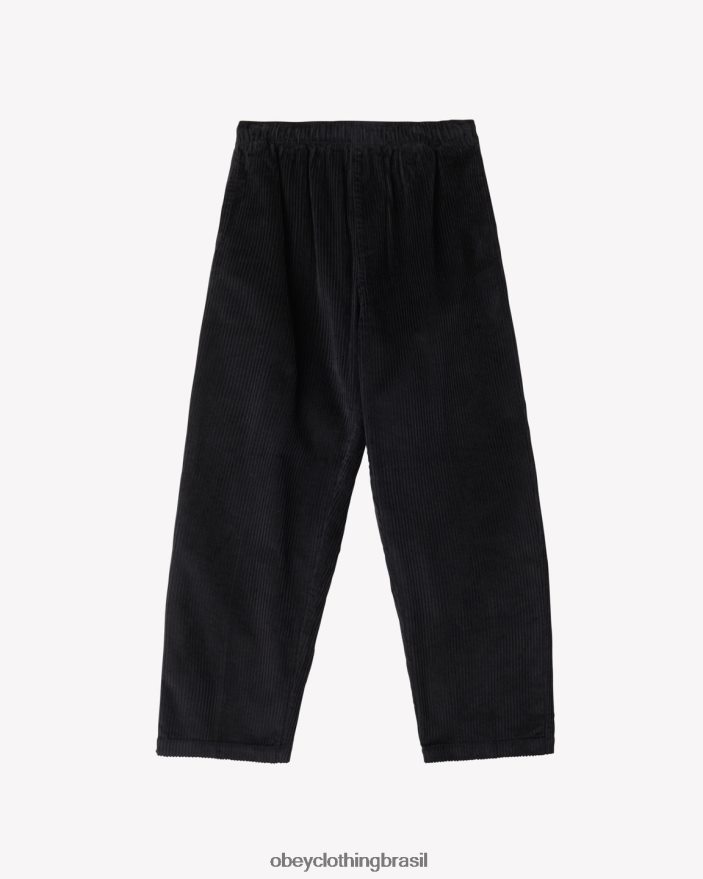 roupas br OBEY homens calça de cordão fácil preto digital J22J4V9
