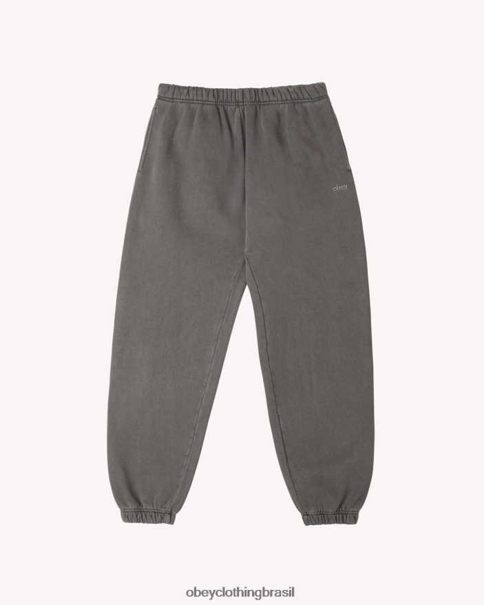 roupas br OBEY homens calça de moletom com pigmento minúsculo pigmento preto digital J22J4V28
