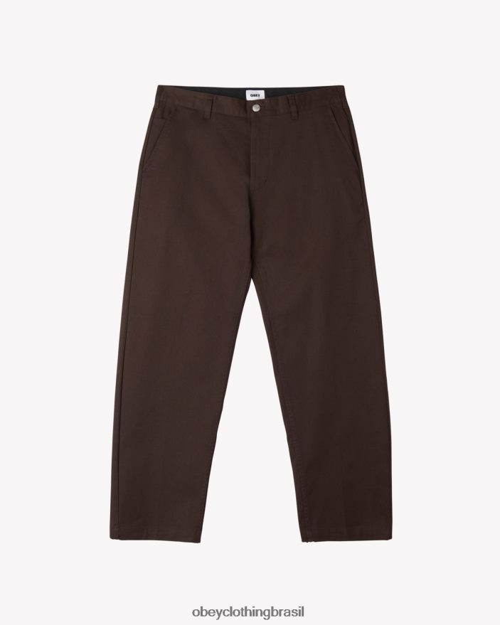 roupas br OBEY homens calça de trabalho duro java marrom J22J4V44