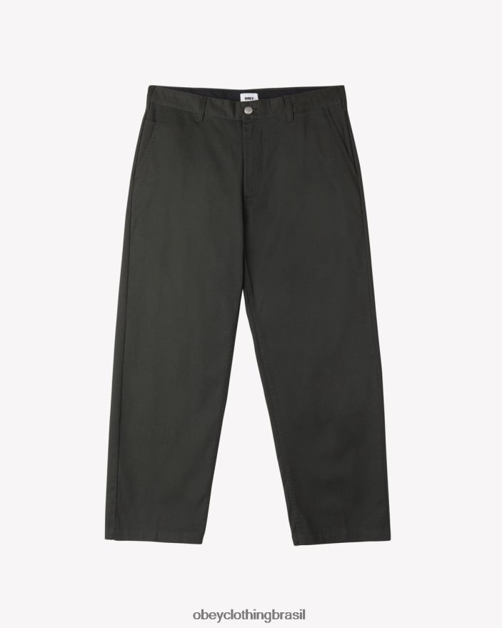 roupas br OBEY homens calça de trabalho duro lavado de preto J22J4V46