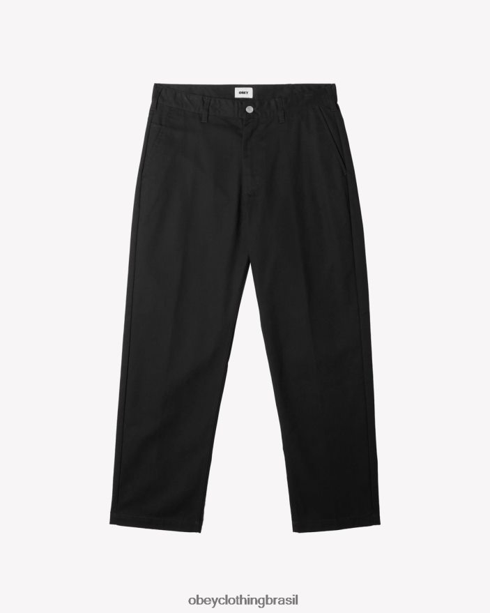 roupas br OBEY homens calça de trabalho duro preto J22J4V43