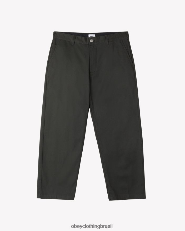 roupas br OBEY homens calça de trabalho inundada por trabalho duro preto J22J4V37