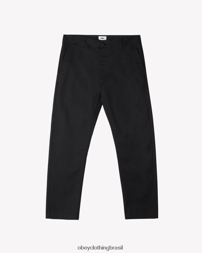 roupas br OBEY homens calça de trabalho retardatária preto J22J4V59