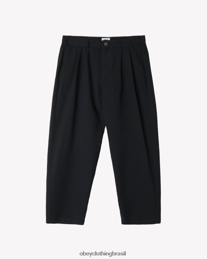 roupas br OBEY homens calça fubar seersucker preto J22J4V48