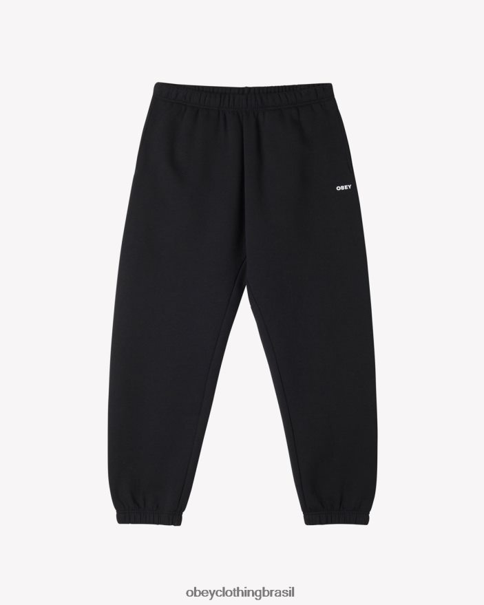 roupas br OBEY homens est. trabalha com calça de moletom ousada preto J22J4V24