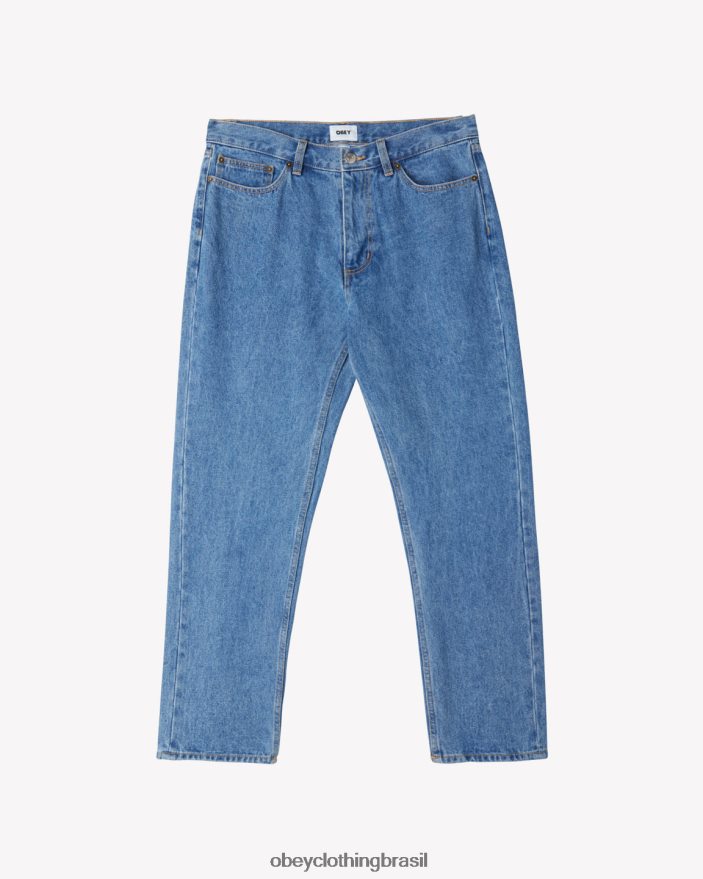 roupas br OBEY homens jeans dobrador índigo claro J22J4V72