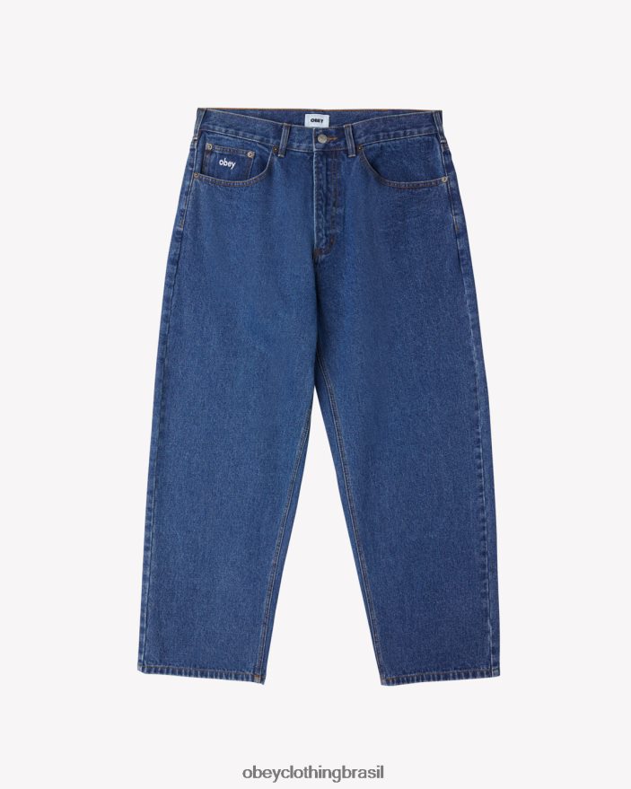 roupas br OBEY homens jeans folgado bigwig lavagem de pedra índigo J22J4V80