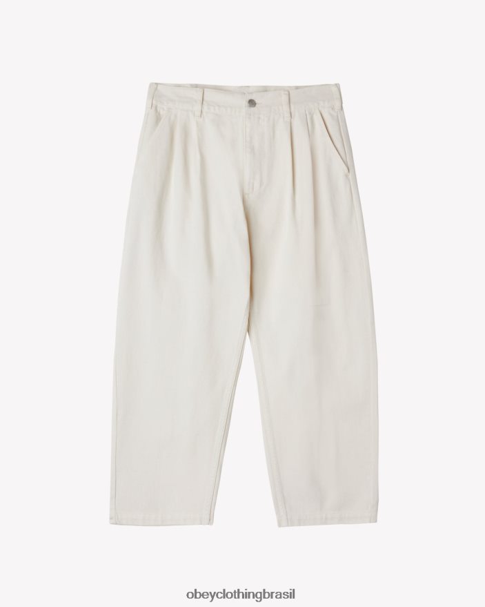 roupas br OBEY homens jeans plissado fubar cru J22J4V76