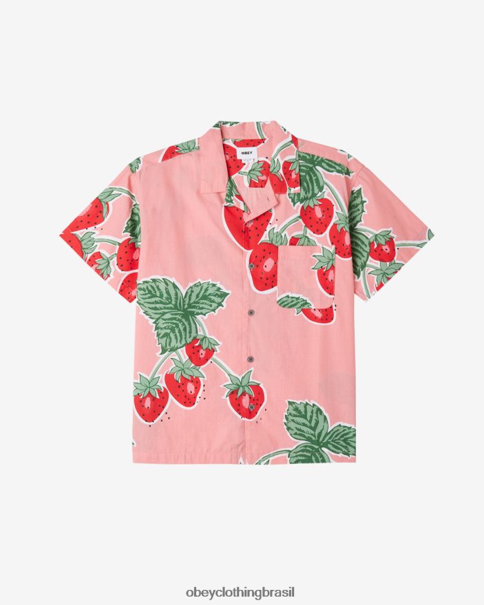 roupas br OBEY homens camisa de frutas gigantes flamingo rosa multi J22J4V141