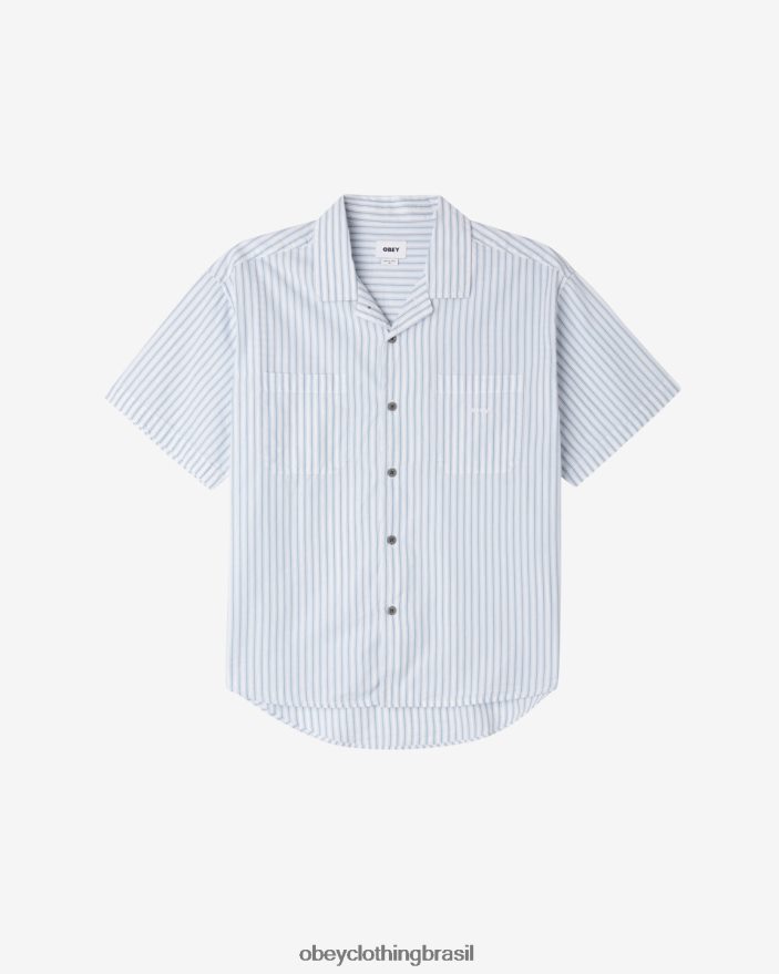 roupas br OBEY homens camisa listrada bigwig bom cinza multi J22J4V151