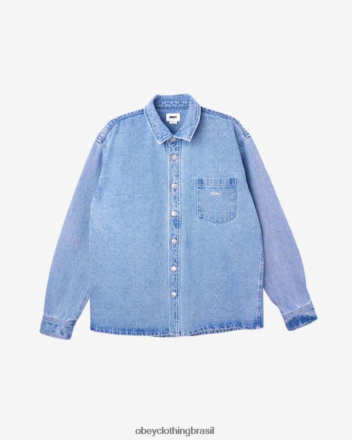 roupas br OBEY homens camisa magnólia índigo claro J22J4V132