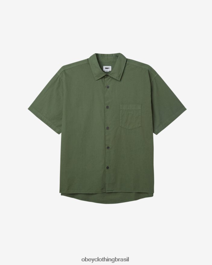 roupas br OBEY homens camisa manchada com pigmento coroa de louros pigmentada J22J4V144