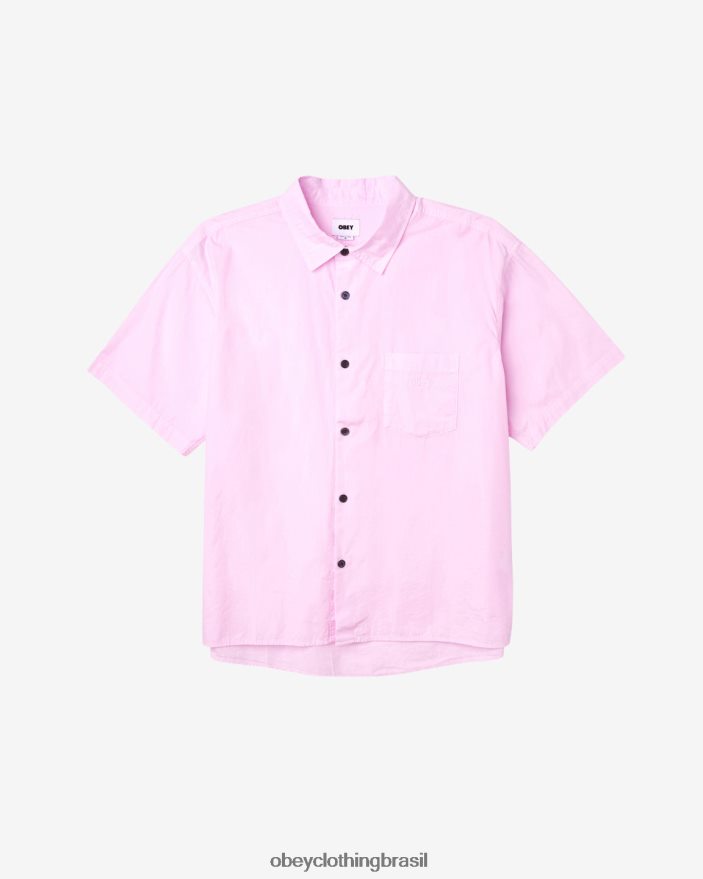 roupas br OBEY homens camisa manchada com pigmento pirueta de pigmento J22J4V145