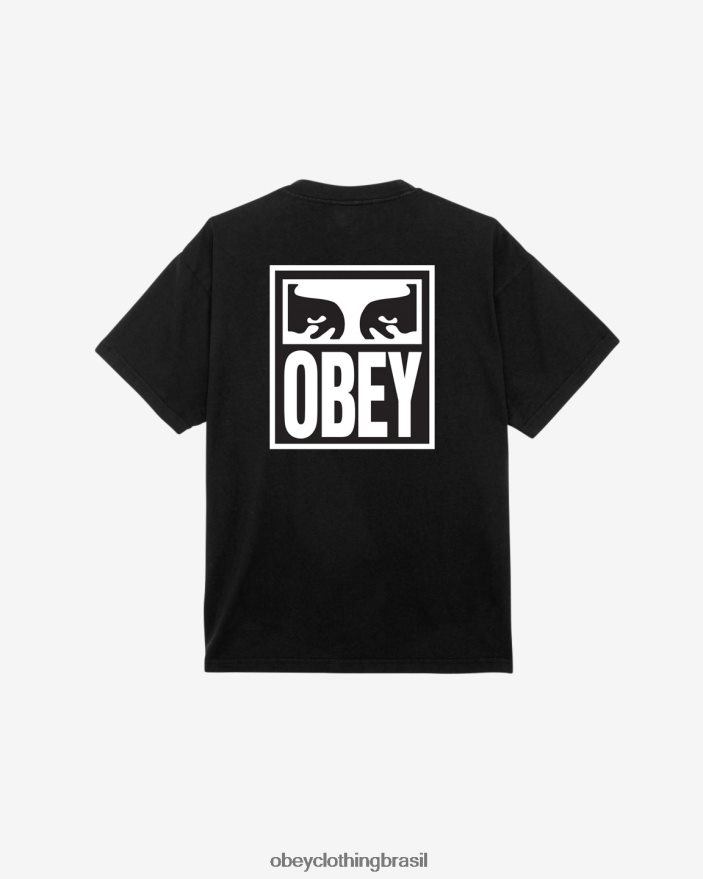 roupas br OBEY homens Camiseta Eyes Icon II Peso Pesado preto azeviche J22J4V271