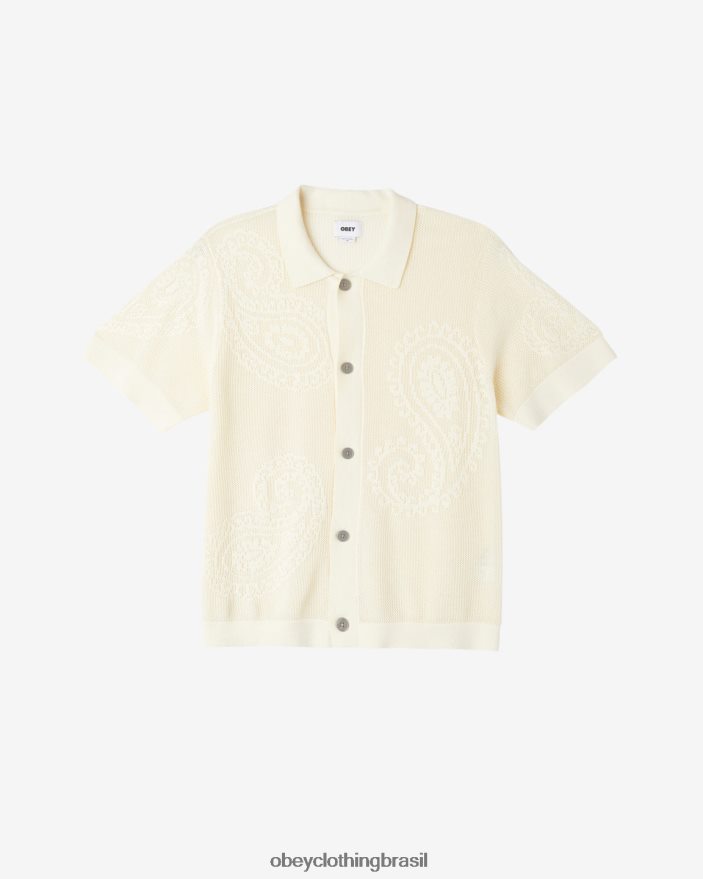 roupas br OBEY homens camisa de malha aberta em forma de lágrima cru J22J4V126