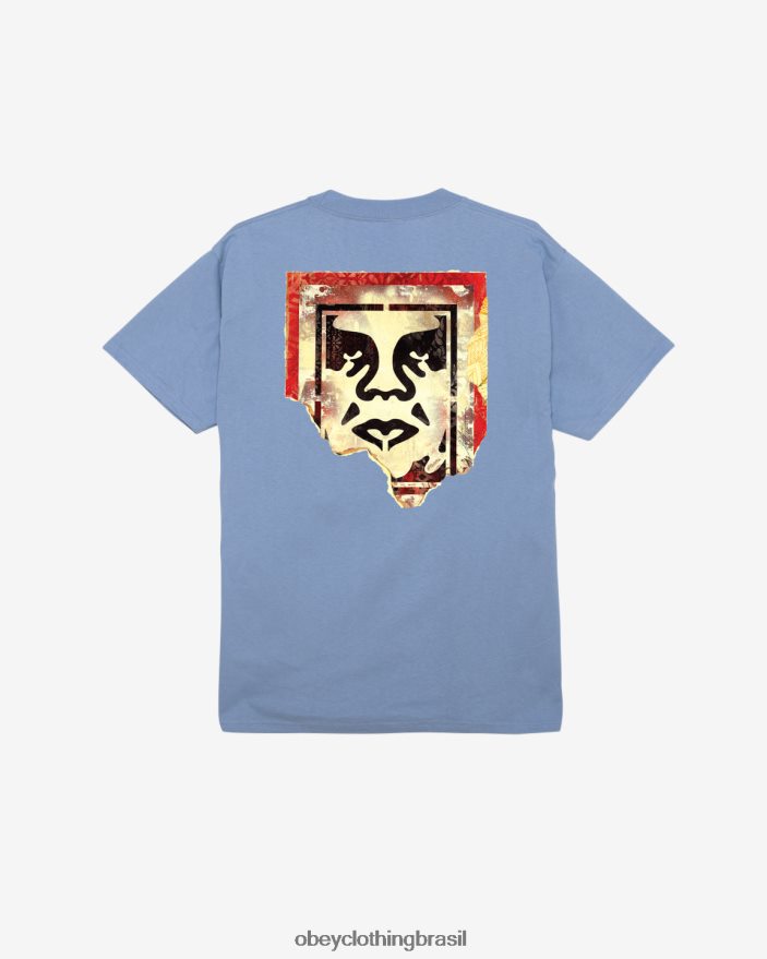 roupas br OBEY homens camiseta clássica com ícone rasgado violeta digital J22J4V325