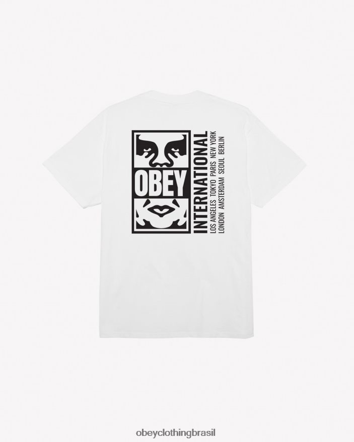 roupas br OBEY homens camiseta clássica com divisão de ícone branco J22J4V301